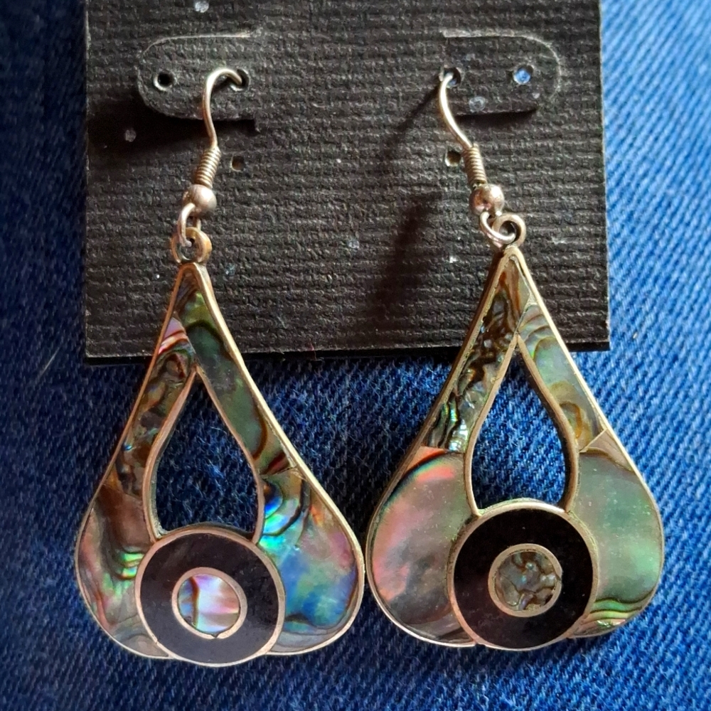 A pair of inch and a half earrings alpaca Mexico